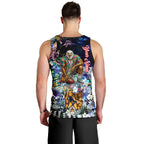 Personalized West Coast Eagles Football Men Tank Top Tropical Hibiscus Flowers - Pacific Fusion Style