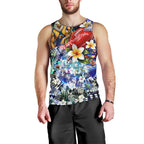 Personalized West Coast Eagles Football Men Tank Top Tropical Hibiscus Flowers - Pacific Fusion Style