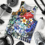 Personalized West Coast Eagles Football Men Tank Top Tropical Hibiscus Flowers - Pacific Fusion Style