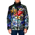 Personalized West Coast Eagles Football Padded Jacket Tropical Hibiscus Flowers - Pacific Fusion Style