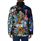 Personalized West Coast Eagles Football Padded Jacket Tropical Hibiscus Flowers - Pacific Fusion Style
