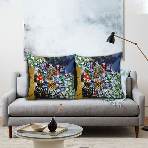 Personalized West Coast Eagles Football Pillow Cover Tropical Hibiscus Flowers - Pacific Fusion Style