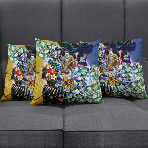 Personalized West Coast Eagles Football Pillow Cover Tropical Hibiscus Flowers - Pacific Fusion Style