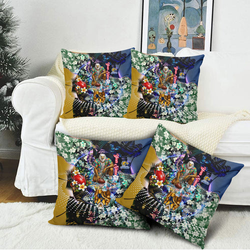 Personalized West Coast Eagles Football Pillow Cover Tropical Hibiscus Flowers - Pacific Fusion Style