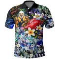 Personalized West Coast Eagles Football Polo Shirt Tropical Hibiscus Flowers - Pacific Fusion Style