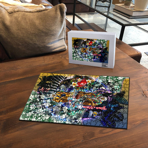 Personalized West Coast Eagles Football Puzzle Tropical Hibiscus Flowers - Pacific Fusion Style