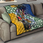Personalized West Coast Eagles Football Quilt Tropical Hibiscus Flowers - Pacific Fusion Style