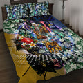Personalized West Coast Eagles Football Quilt Bed Set Tropical Hibiscus Flowers - Pacific Fusion Style