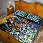Personalized West Coast Eagles Football Quilt Bed Set Tropical Hibiscus Flowers - Pacific Fusion Style