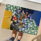 Personalized West Coast Eagles Football Rubber Doormat Tropical Hibiscus Flowers - Pacific Fusion Style
