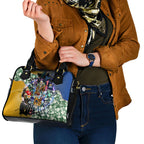 Personalized West Coast Eagles Football Shoulder Handbag Tropical Hibiscus Flowers - Pacific Fusion Style