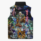 Personalized West Coast Eagles Football Sleeveless Puffer Jacket Tropical Hibiscus Flowers - Pacific Fusion Style