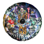 Personalized West Coast Eagles Football Spare Tire Cover Tropical Hibiscus Flowers - Pacific Fusion Style