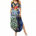 Personalized West Coast Eagles Football Summer Maxi Dress Tropical Hibiscus Flowers - Pacific Fusion Style