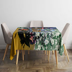 Personalized West Coast Eagles Football Tablecloth Tropical Hibiscus Flowers - Pacific Fusion Style
