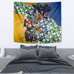 Personalized West Coast Eagles Football Tapestry Tropical Hibiscus Flowers - Pacific Fusion Style