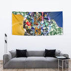 Personalized West Coast Eagles Football Tapestry Tropical Hibiscus Flowers - Pacific Fusion Style
