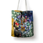 Personalized West Coast Eagles Football Tote Bag Tropical Hibiscus Flowers - Pacific Fusion Style