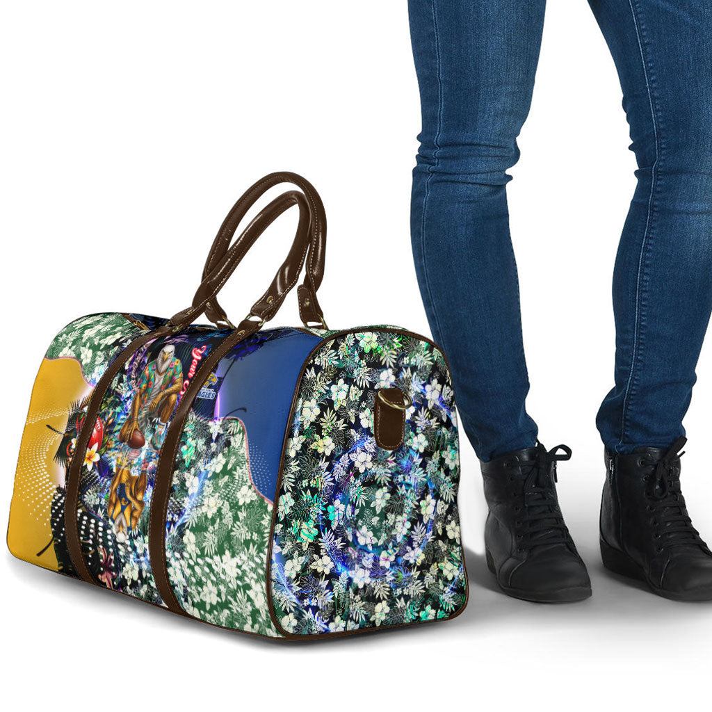 Personalized West Coast Eagles Football Travel Bag Tropical Hibiscus Flowers - Pacific Fusion Style
