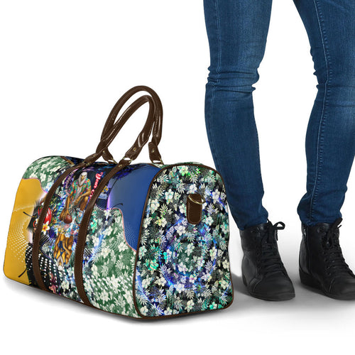 Personalized West Coast Eagles Football Travel Bag Tropical Hibiscus Flowers - Pacific Fusion Style