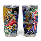 Personalized West Coast Eagles Football Tumbler Cup Tropical Hibiscus Flowers - Pacific Fusion Style