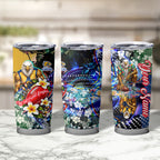 Personalized West Coast Eagles Football Tumbler Cup Tropical Hibiscus Flowers - Pacific Fusion Style
