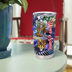 Personalized West Coast Eagles Football Tumbler Cup Tropical Hibiscus Flowers - Pacific Fusion Style