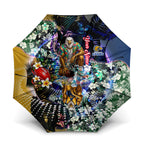 Personalized West Coast Eagles Football Umbrella Tropical Hibiscus Flowers - Pacific Fusion Style