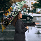 Personalized West Coast Eagles Football Umbrella Tropical Hibiscus Flowers - Pacific Fusion Style