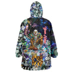 Personalized West Coast Eagles Football Wearable Blanket Hoodie Tropical Hibiscus Flowers - Pacific Fusion Style