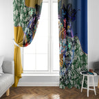Personalized West Coast Eagles Football Window Curtain Tropical Hibiscus Flowers - Pacific Fusion Style