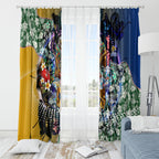 Personalized West Coast Eagles Football Window Curtain Tropical Hibiscus Flowers - Pacific Fusion Style