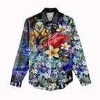 Personalized West Coast Eagles Football Women Casual Shirt Tropical Hibiscus Flowers - Pacific Fusion Style
