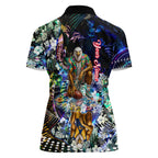 Personalized West Coast Eagles Football Women Polo Shirt Tropical Hibiscus Flowers - Pacific Fusion Style