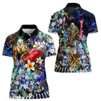 Personalized West Coast Eagles Football Women Polo Shirt Tropical Hibiscus Flowers - Pacific Fusion Style