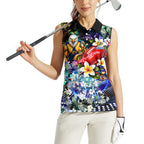 Personalized West Coast Eagles Football Women Sleeveless Polo Shirt Tropical Hibiscus Flowers - Pacific Fusion Style