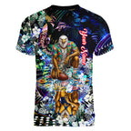 Personalized West Coast Eagles Football Women V-Neck T-Shirt Tropical Hibiscus Flowers - Pacific Fusion Style