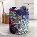Personalized Western Bulldogs Football Laundry Basket Tropical Hibiscus Flowers - Pacific Fusion Style