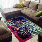 Personalized Western Bulldogs Football Area Rug Tropical Hibiscus Flowers - Pacific Fusion Style