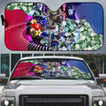 Personalized Western Bulldogs Football Auto Sun Shade Tropical Hibiscus Flowers - Pacific Fusion Style
