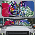 Personalized Western Bulldogs Football Auto Sun Shade Tropical Hibiscus Flowers - Pacific Fusion Style