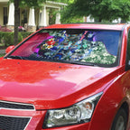 Personalized Western Bulldogs Football Auto Sun Shade Tropical Hibiscus Flowers - Pacific Fusion Style