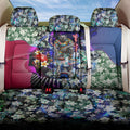 Personalized Western Bulldogs Football Back Car Seat Cover Tropical Hibiscus Flowers - Pacific Fusion Style