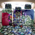 Personalized Western Bulldogs Football Back Car Seat Cover Tropical Hibiscus Flowers - Pacific Fusion Style