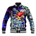 Personalized Western Bulldogs Football Baseball Jacket Tropical Hibiscus Flowers - Pacific Fusion Style