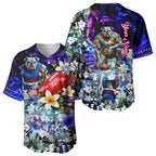 Personalized Western Bulldogs Football Baseball Jersey Tropical Hibiscus Flowers - Pacific Fusion Style