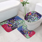 Personalized Western Bulldogs Football Bathroom Set Tropical Hibiscus Flowers - Pacific Fusion Style