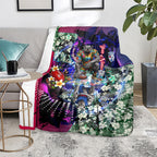 Personalized Western Bulldogs Football Blanket Tropical Hibiscus Flowers - Pacific Fusion Style