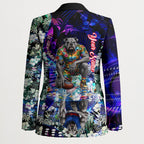 Personalized Western Bulldogs Football Blazer Tropical Hibiscus Flowers - Pacific Fusion Style