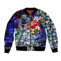 Personalized Western Bulldogs Football Bomber Jacket Tropical Hibiscus Flowers - Pacific Fusion Style